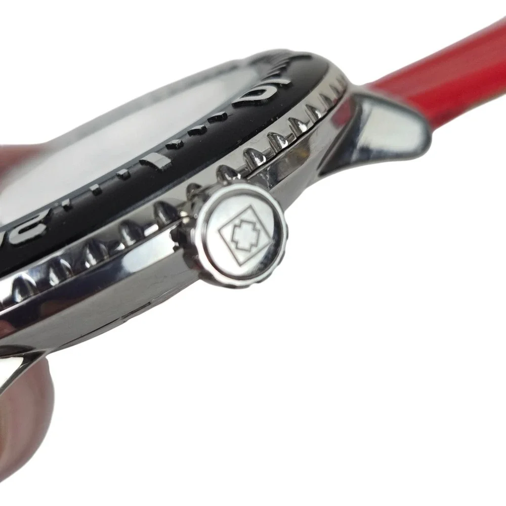 Invicta I-Force Men's Watch Stainless w Silver Dial Red Leather Band 24042 NWOB
